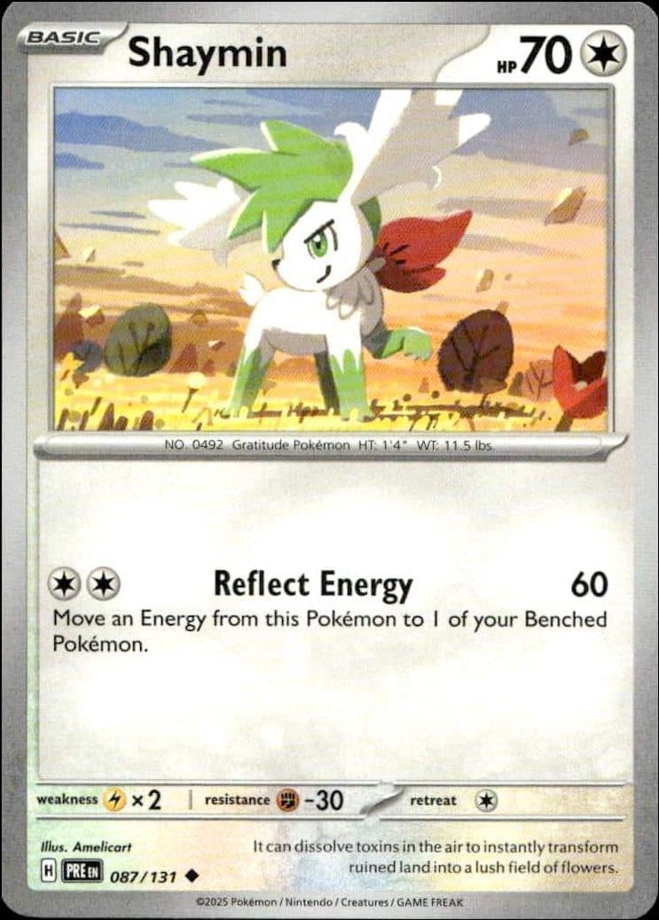 2025 Pokémon Prismatic Evolutions Shaymin #087/131 trading card