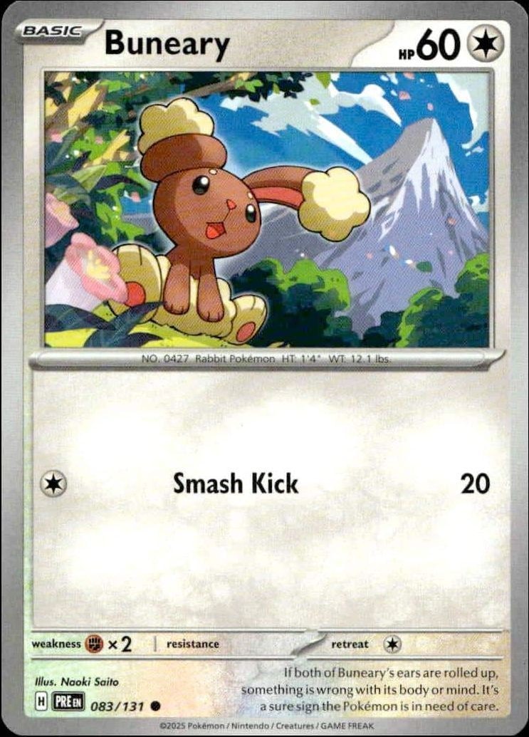 2025 Pokémon Prismatic Evolutions Buneary #083/131 trading card