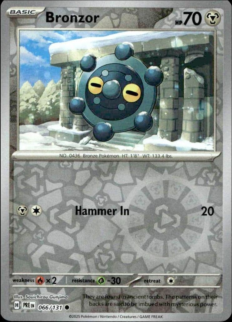 2025 Pokémon Prismatic Evolutions Bronzor #066/131 trading card
