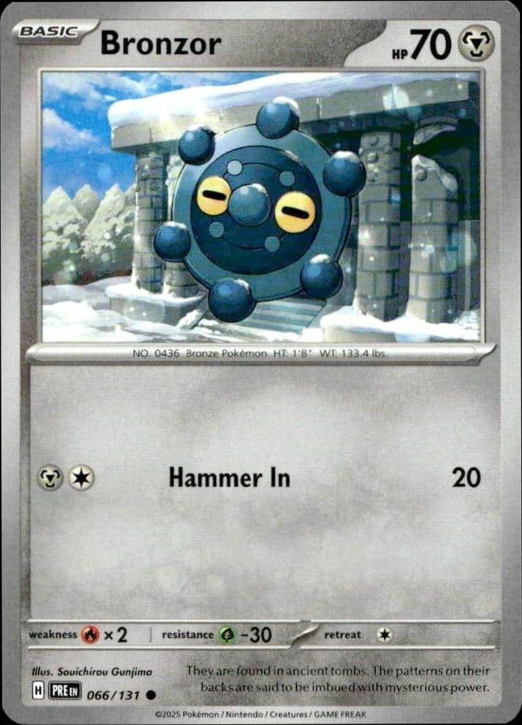 2025 Pokémon Prismatic Evolutions Bronzor #066/131 trading card