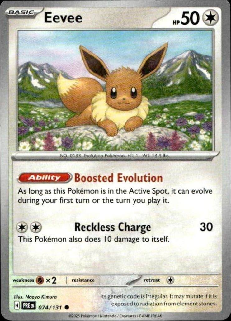 2025 Pokémon Prismatic Evolutions Eevee #074/131 trading card