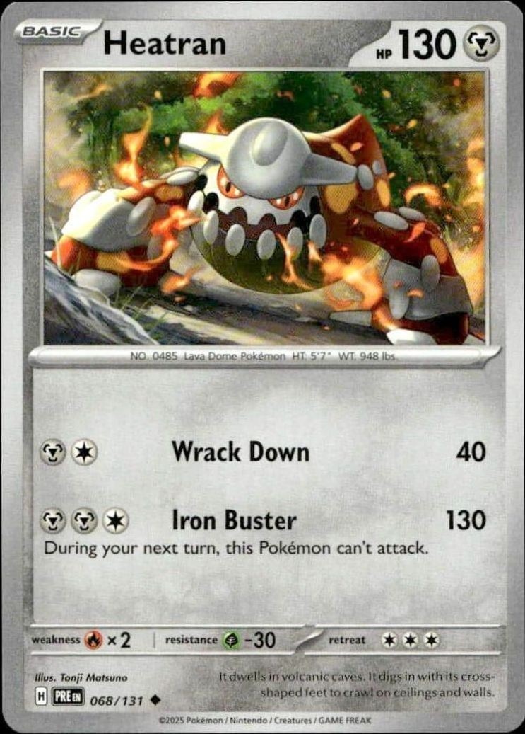 2025 Pokémon Prismatic Evolutions Heatran #068/131 trading card