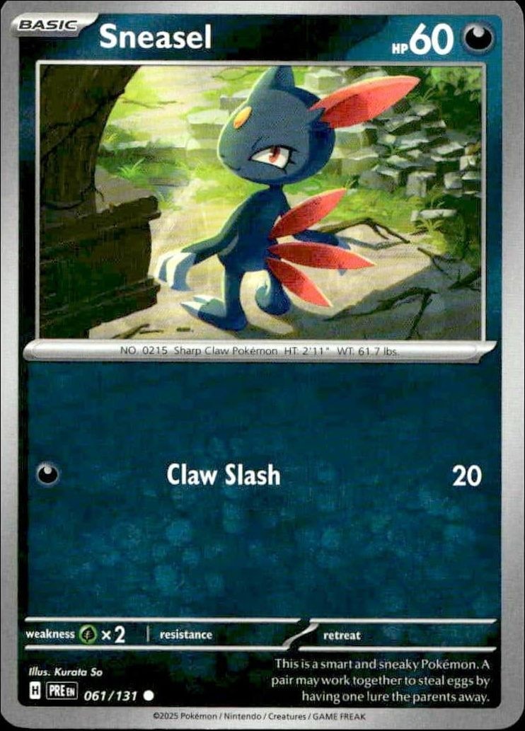 2025 Pokémon Prismatic Evolutions Sneasel #061/131 trading card