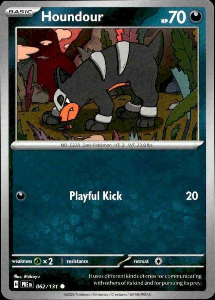 2025 Pokémon Prismatic Evolutions Houndour #062/131 trading card