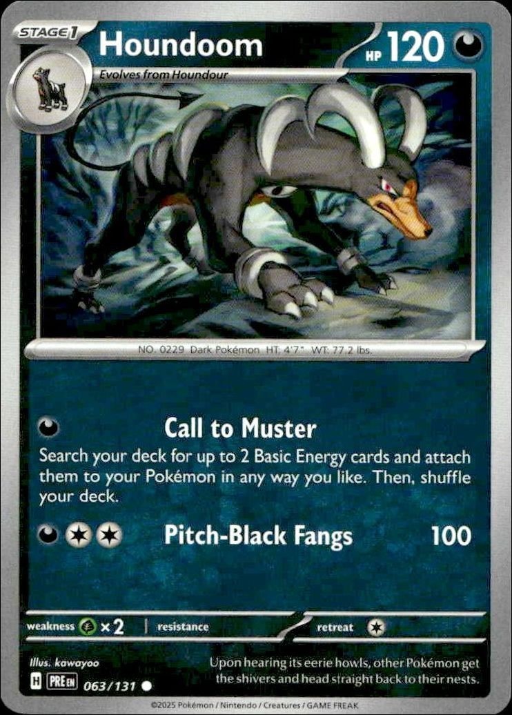 2025 Pokémon Prismatic Evolutions Houndoom #063/131 Pokémon card front