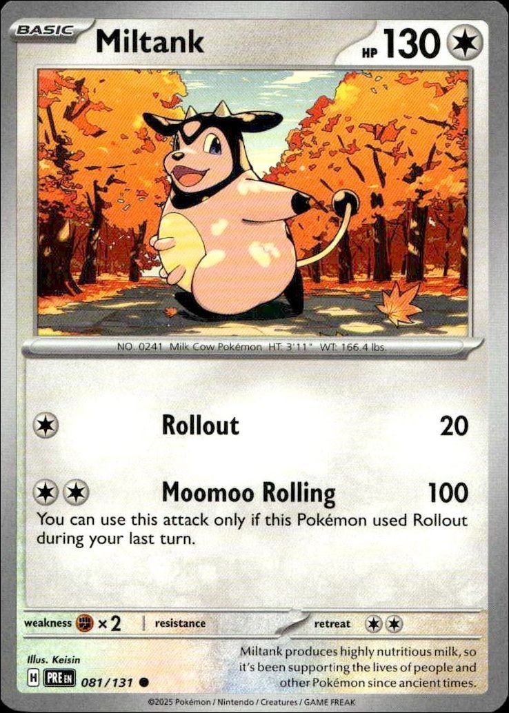 2025 Pokémon Prismatic Evolutions Miltank #081/131 Pokémon card front