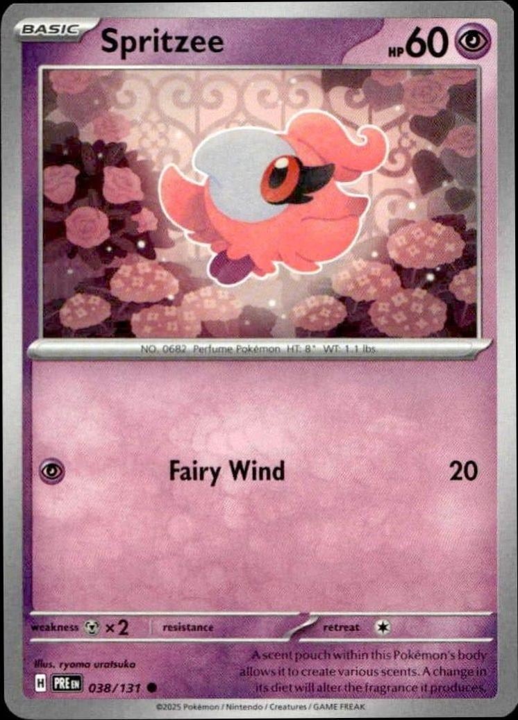 2025 Pokémon Prismatic Evolutions Spritzee #038/131 Pokémon card front