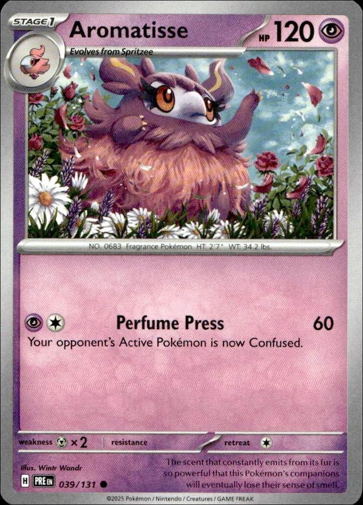 2025 Pokémon Prismatic Evolutions Aromatisse #039/131 Pokémon card front