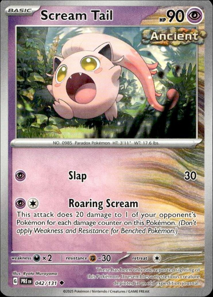 2025 Pokémon Prismatic Evolutions Scream Tail #042/131 trading card