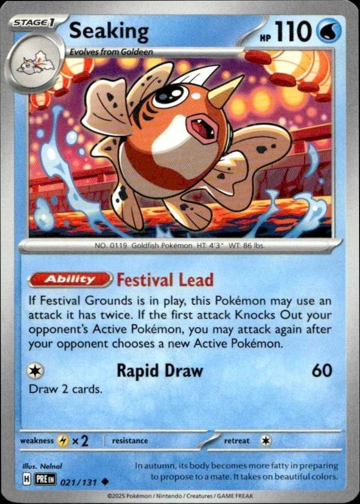 2025 Pokémon Prismatic Evolutions Seaking #021/131 Pokémon card front