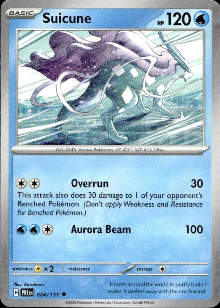 2025 Pokémon Prismatic Evolutions Suicune #024/131 trading card