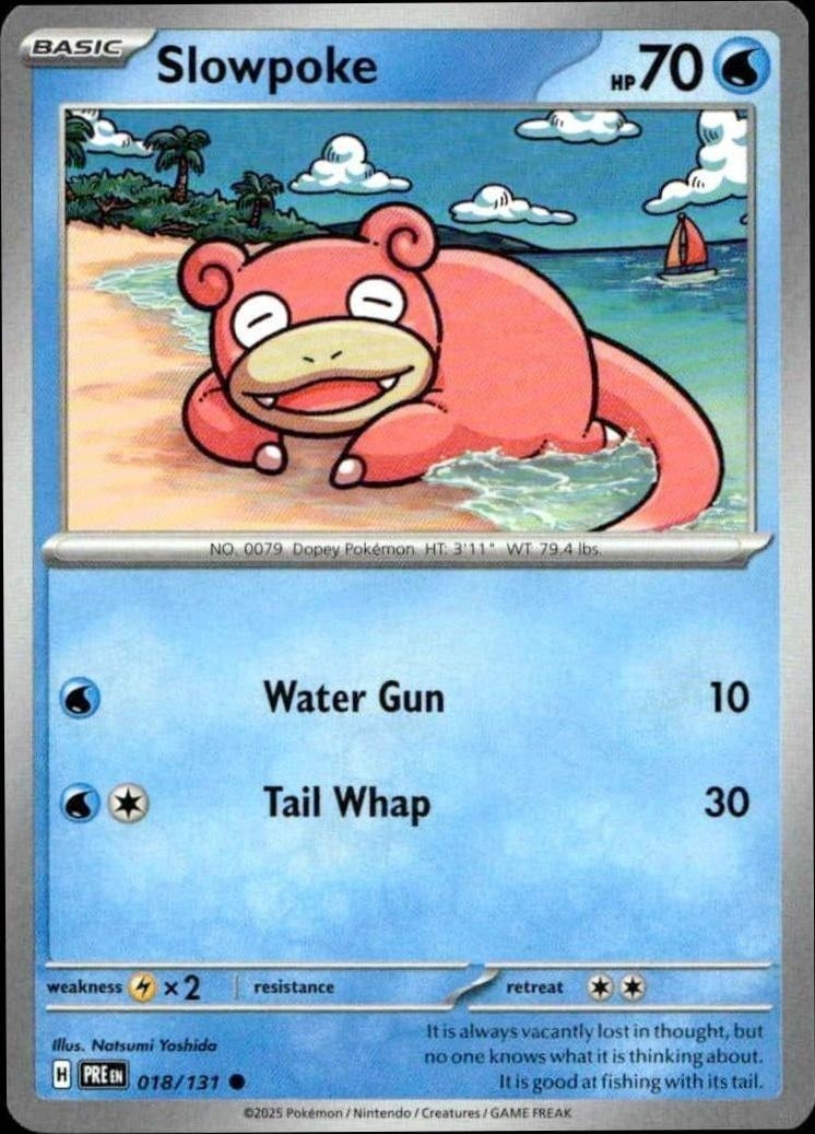 2025 Pokémon Prismatic Evolutions Slowpoke #018/131 trading card