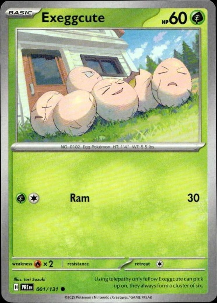 2018 Pokémon Forbidden Light Exeggcute #001/131 trading card