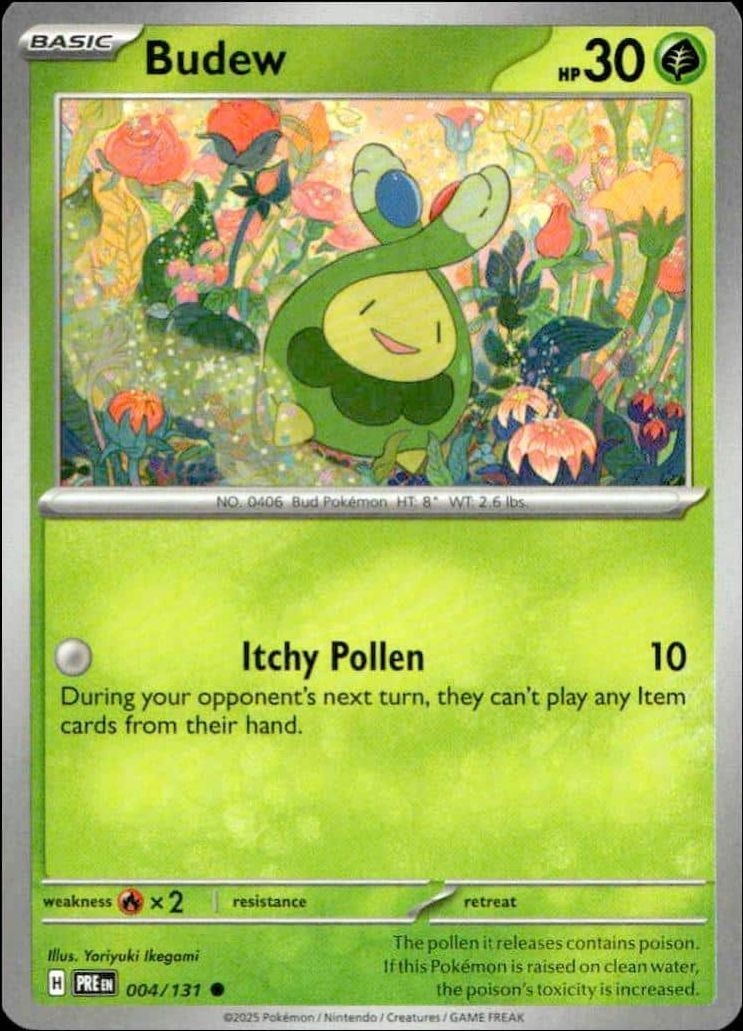 2025 Pokémon Prismatic Evolutions Budew #004/131 trading card