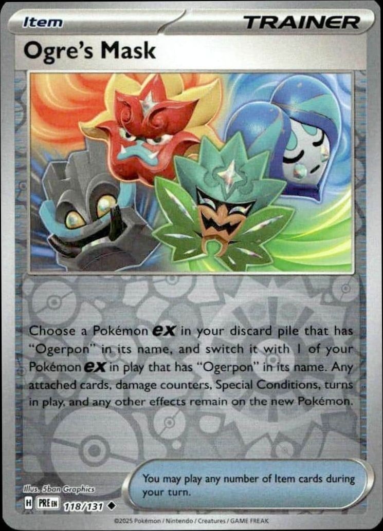2025 Pokémon Prismatic Evolutions Ogre's Mask #118/131 trading card