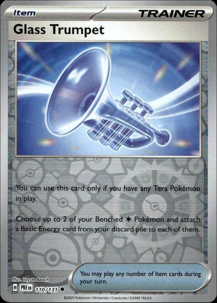 2025 Pokémon Prismatic Evolutions Glass Trumpet #110/131 Pokémon card front