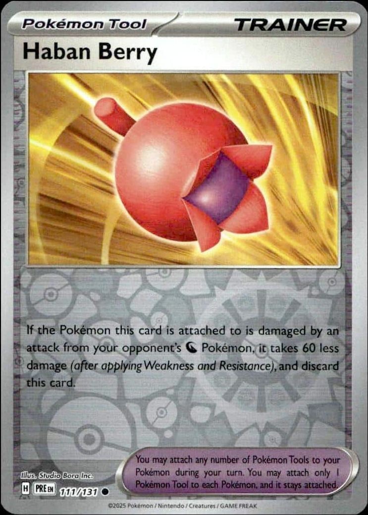 2025 Pokémon Prismatic Evolutions Haban Berry #111/131 trading card