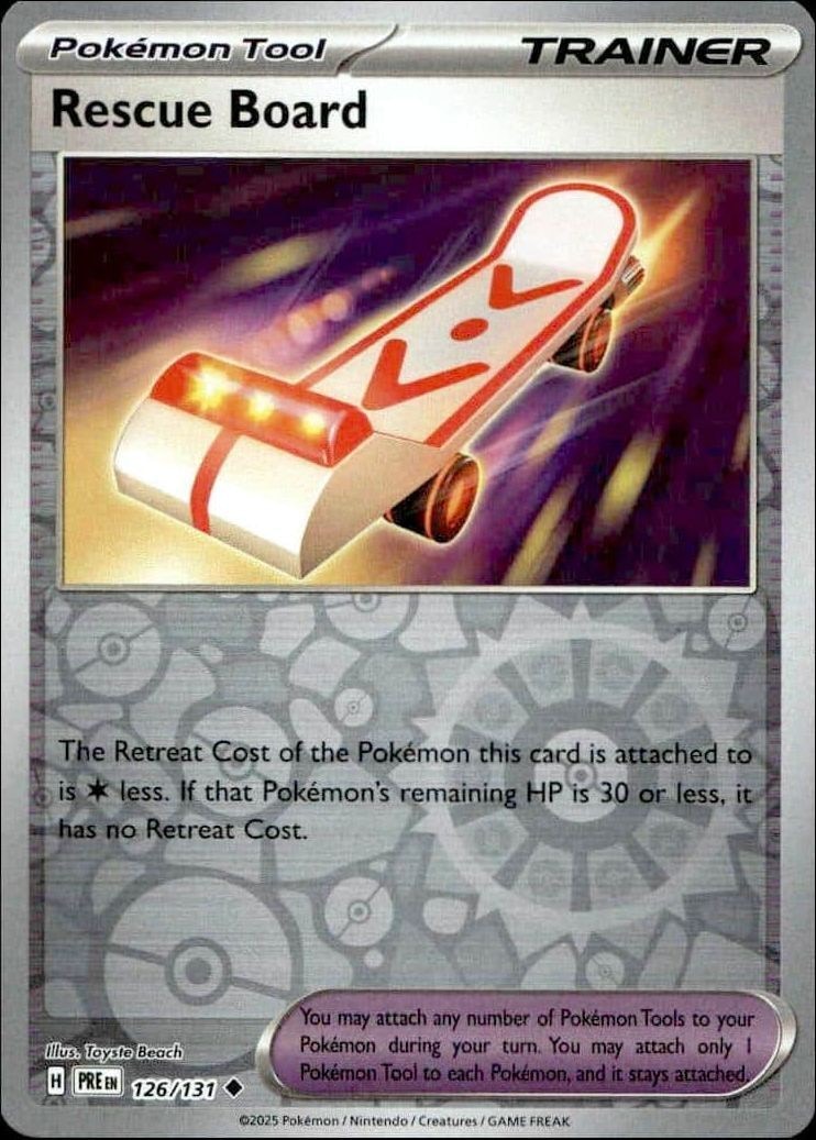 2025 Pokémon Prismatic Evolutions Rescue Board #126/131 Pokémon card front