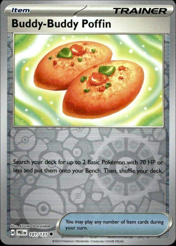2025 Pokémon Prismatic Evolutions Buddy-Buddy Poffin #101/131 trading card
