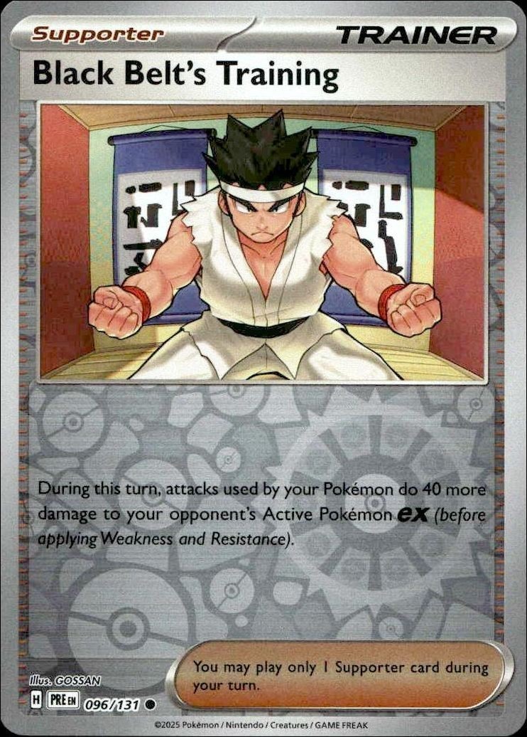 2025 Pokémon Prismatic Evolutions Black Belt's Training #096/131 trading card