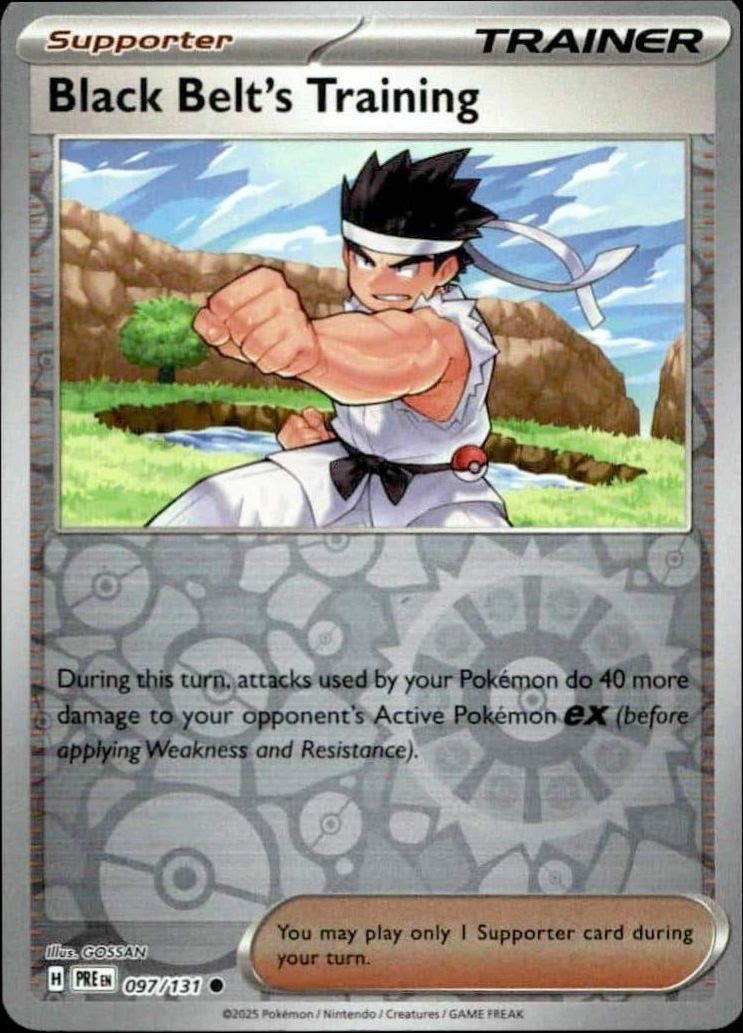 2025 Pokémon Prismatic Evolutions Black Belt's Training #097/131 trading card