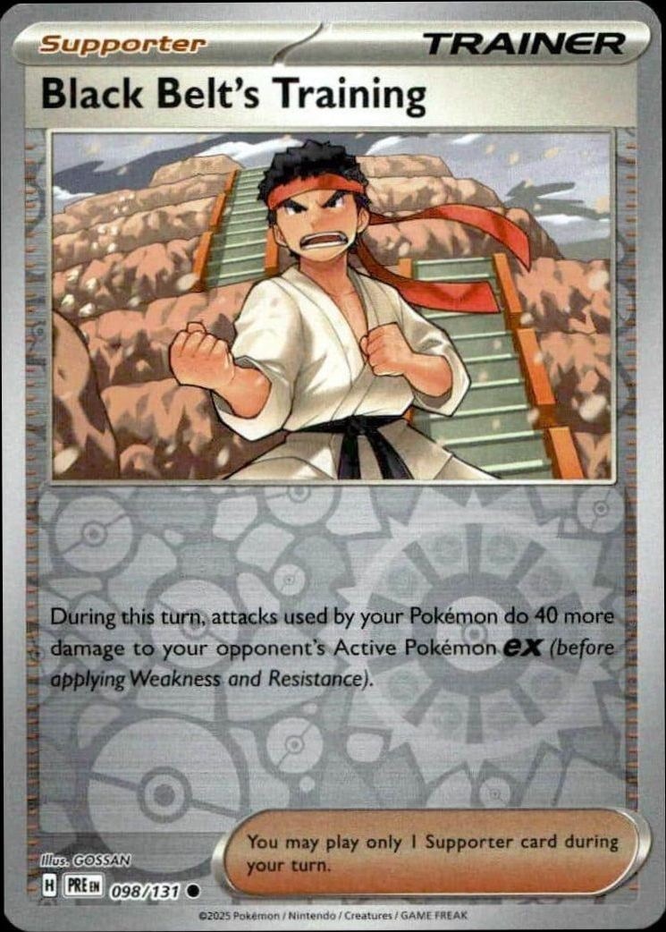 2025 Pokémon Prismatic Evolutions Black Belt's Training #098/131 trading card