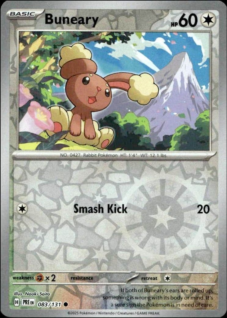 2025 Pokémon Prismatic Evolutions Buneary #083/131 trading card