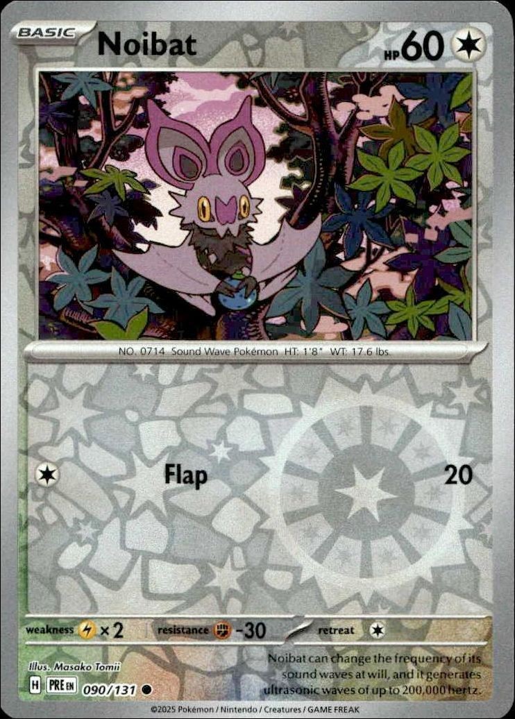2025 Pokémon Prismatic Evolutions Noibat #090/131 Pokémon card front
