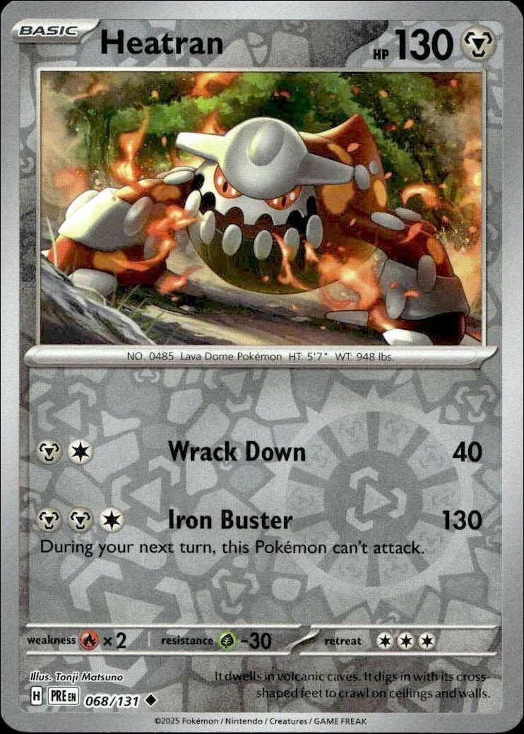 2025 Pokémon Prismatic Evolutions Heatran #068/131 Pokémon card front