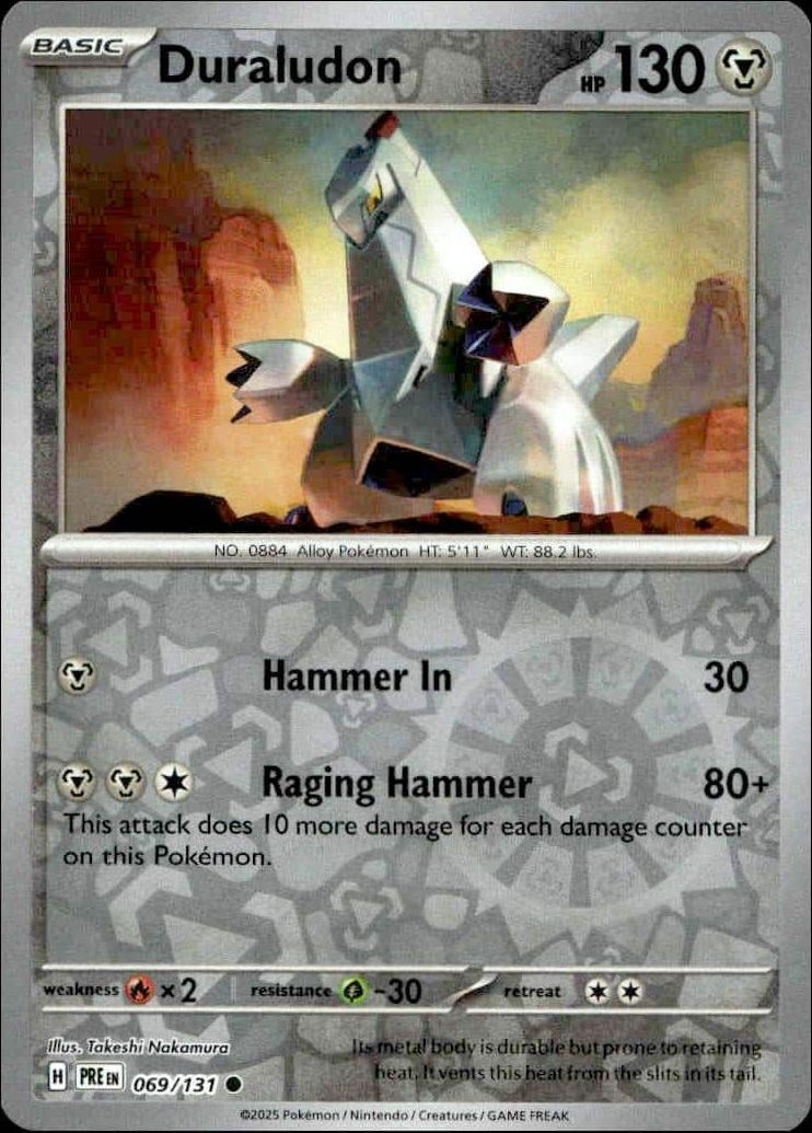 2025 Pokémon Prismatic Evolutions Duraludon #069/131 Pokémon card front
