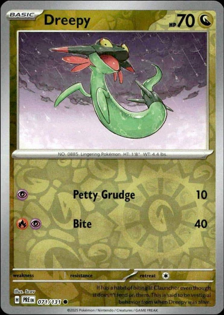 2025 Pokémon Prismatic Evolutions Dreepy #071/131 trading card