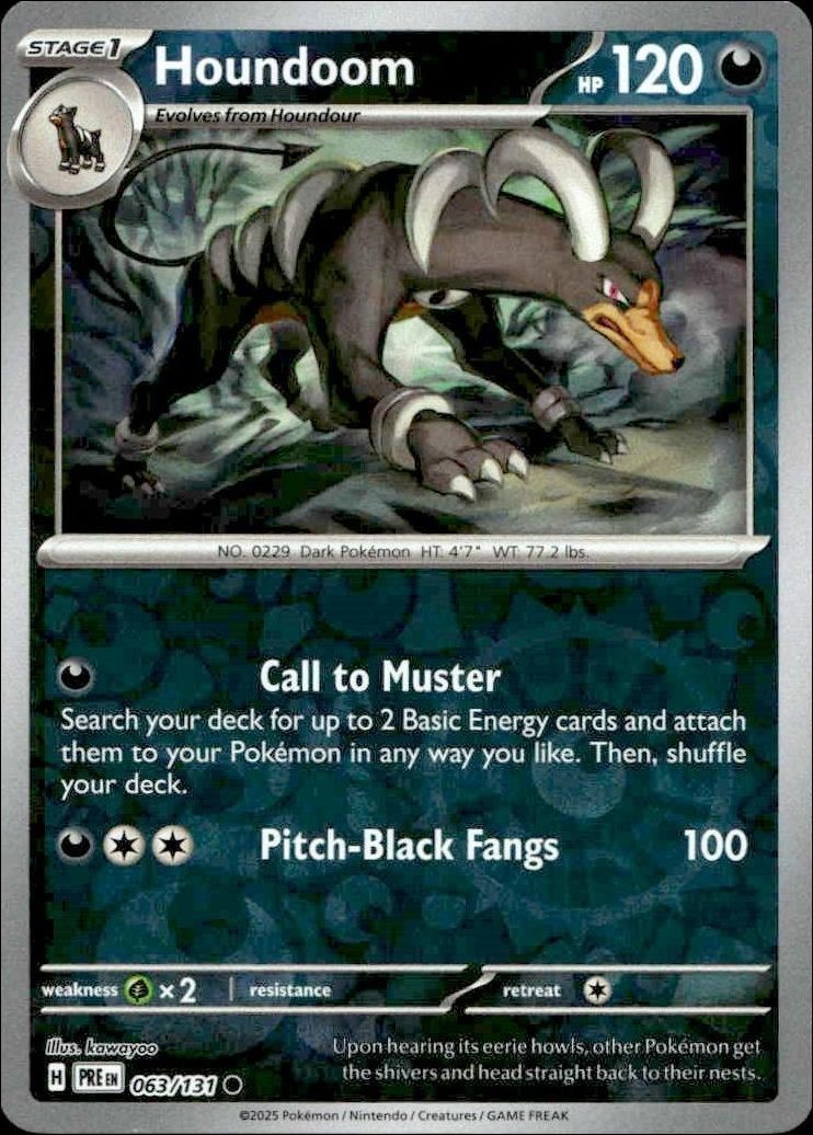 2025 Pokémon Prismatic Evolutions Houndoom #063/131 trading card