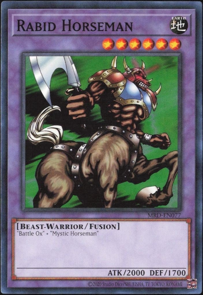 2023 Yu-Gi-Oh Metal Raiders Rabid Horseman #MRD-EN077 trading card
