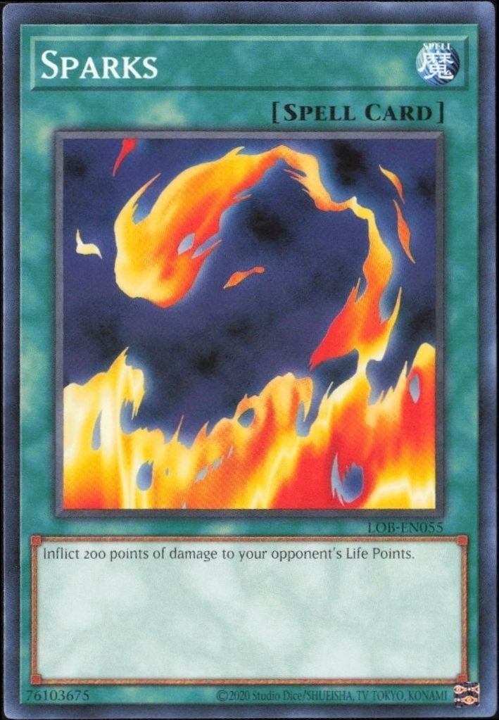 2023 Yu-Gi-Oh Legend of Blue Eyes White Dragon Sparks #LOB-EN055 trading card