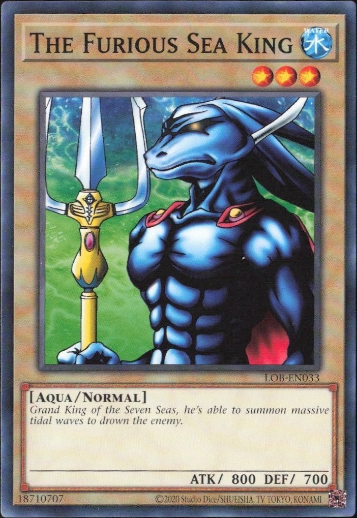 2023 Yu-Gi-Oh Legend of Blue Eyes White Dragon The Furious Sea King #LOB-EN033 trading card
