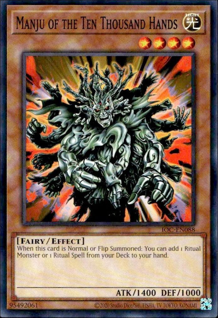 2023 Yu-Gi-Oh Invasion of Chaos Manju of the Ten Thousand Hands #IOC-EN088 trading card