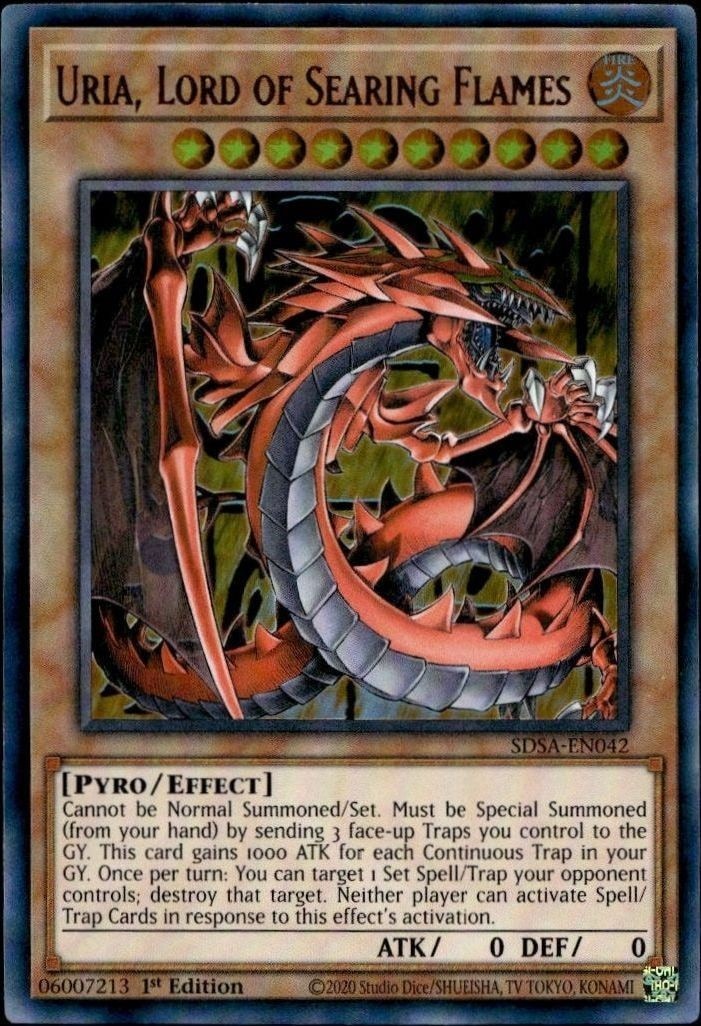 2020 Yu-Gi-Oh Structure Deck: Sacred Beasts Uria, Lord of Searing Flames #SDSA-EN042 trading card