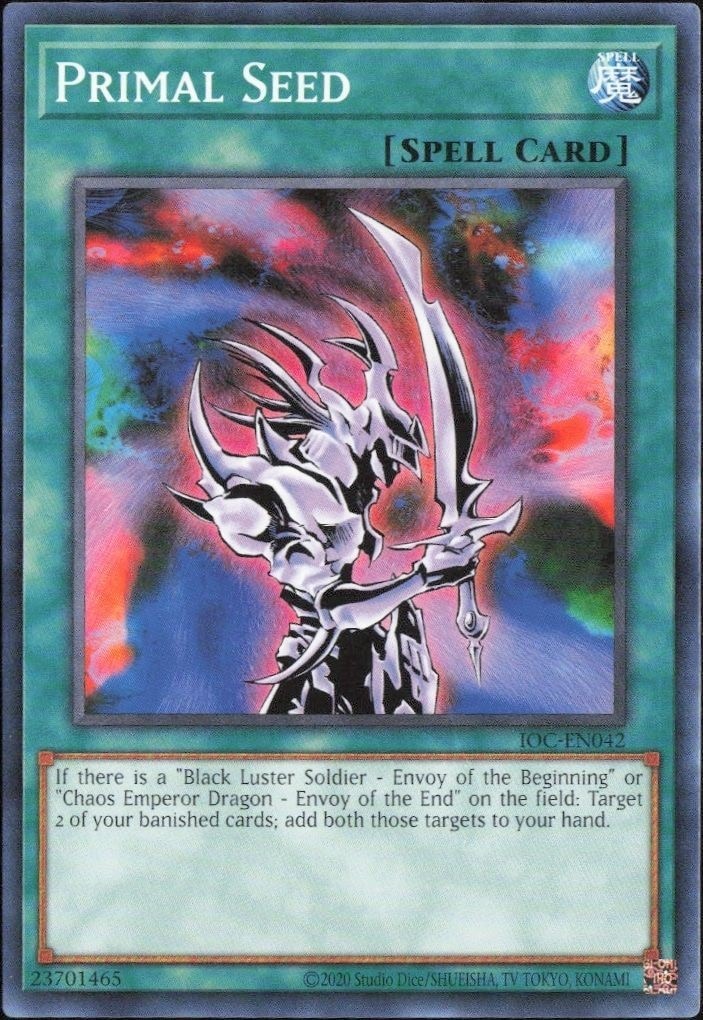 2023 Yu-Gi-Oh Invasion of Chaos Primal Seed #IOC-EN42 trading card