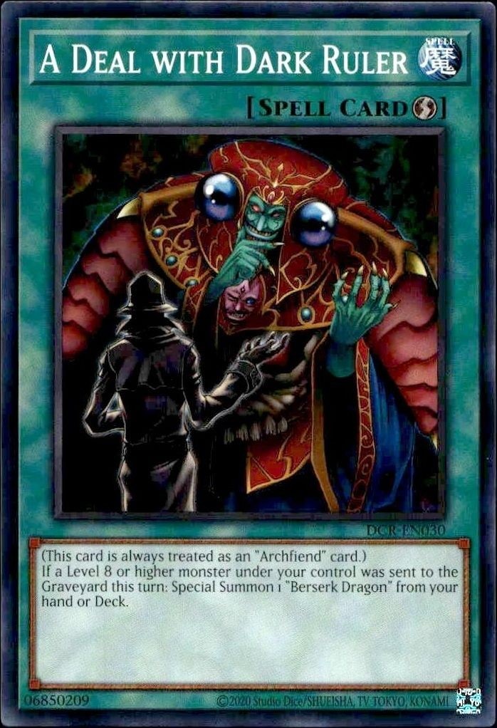 2023 Yu-Gi-Oh Dark Crisis A Deal With Dark Ruler #DCR-EN030 trading card