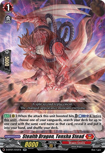 2021 Cardfight!! Vanguard Stealth Dragon, Tensha Stead #D-BT01/012EN trading card