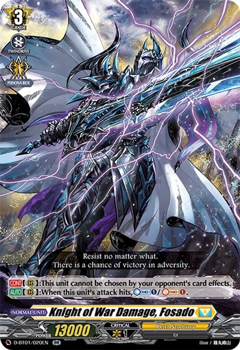 2021 Cardfight!! Vanguard Knight of War Damage, Fosado #D-BT01/020EN trading card