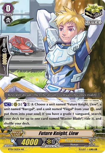 2011 Cardfight!! Vanguard Future Knight, Llew #BT01/012EN trading card