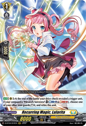 2022 Cardfight!! Vanguard Recurring Magic, Lalarita #D-BT04/012EN trading card