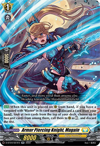 2022 Cardfight!! Vanguard Armor Piercing Knight, Mugain #D-BT04/027EN trading card