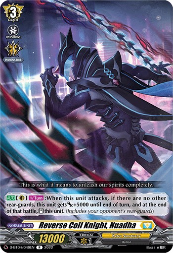 2022 Cardfight!! Vanguard Reverse Coil Knight, Nuadha #D-BT04/049EN trading card