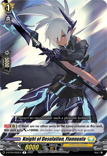 2022 Cardfight!! Vanguard Knight of Desolation, Fionnuala #D-BT04/052EN trading card