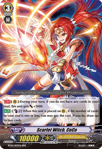 2012 Cardfight!! Vanguard Scarlet Witch, CoCo #BT02/007EN trading card