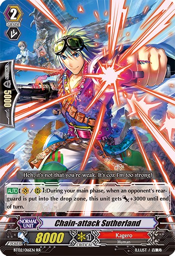 2012 Cardfight!! Vanguard Chain-attack Sutherland #BT02/016EN trading card