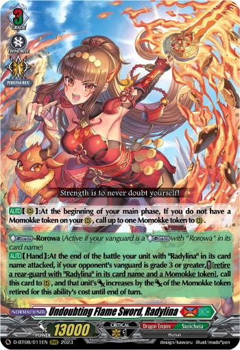 2023 Cardfight!! Vanguard Undoubting Flame Sword, Radylina #D-BT08/011EN trading card
