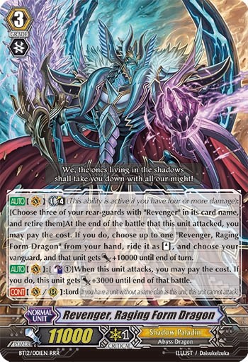 2014 Cardfight!! Vanguard Revenger, Raging Form Dragon #BT12/001EN trading card